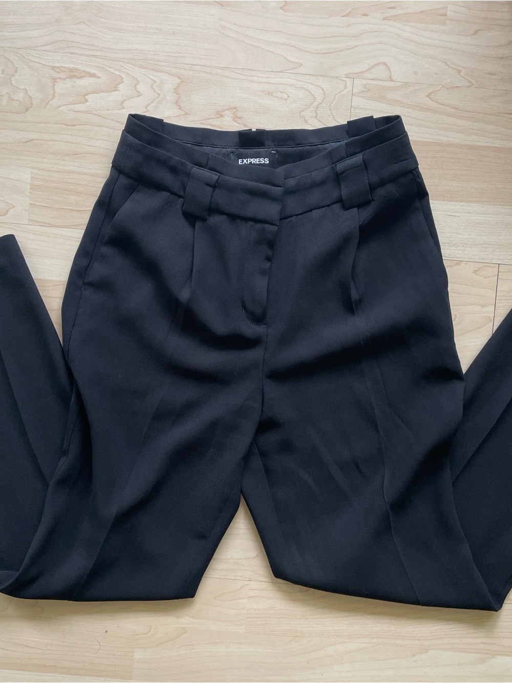 Express Black High-Rise Ankle Tapered Dress Trousers